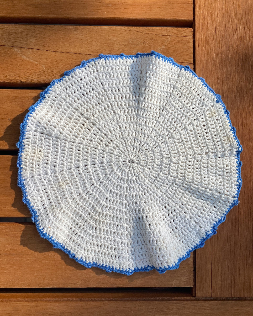 Blue + White Round Potholder