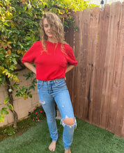 Load image into Gallery viewer, Red Short Sleeved Sweater
