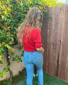 Red Short Sleeved Sweater