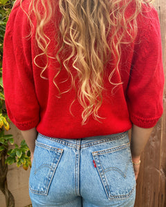 Red Short Sleeved Sweater