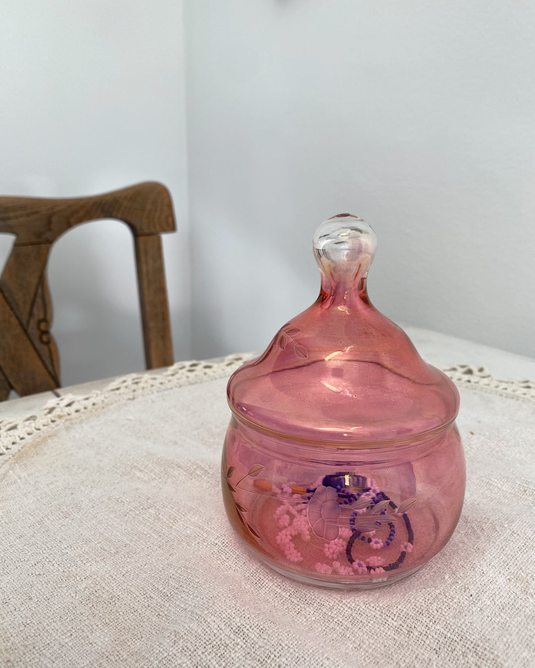 Pink Glass Jar