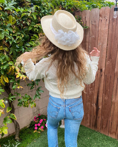 White Ribbon Hat