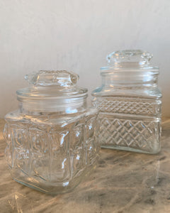 Two Piece Mini Glass Canister Set