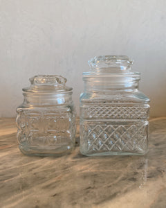 Two Piece Mini Glass Canister Set