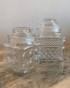 Two Piece Mini Glass Canister Set