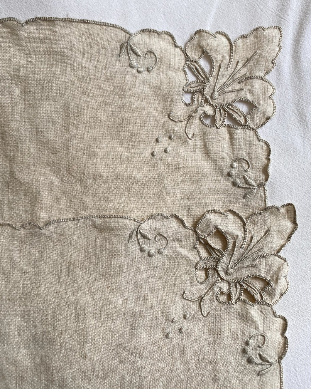 Grey Embroidered Napkin