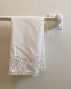 White Embroidered Tea Towel