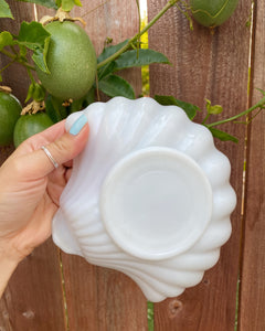 Milk Glass Shell Dish