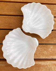 Milk Glass Shell Dish