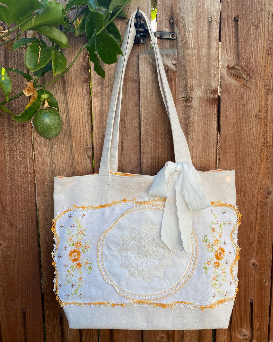 Gold Flower Market Bag