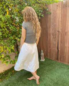 White Cotton Lace Skirt